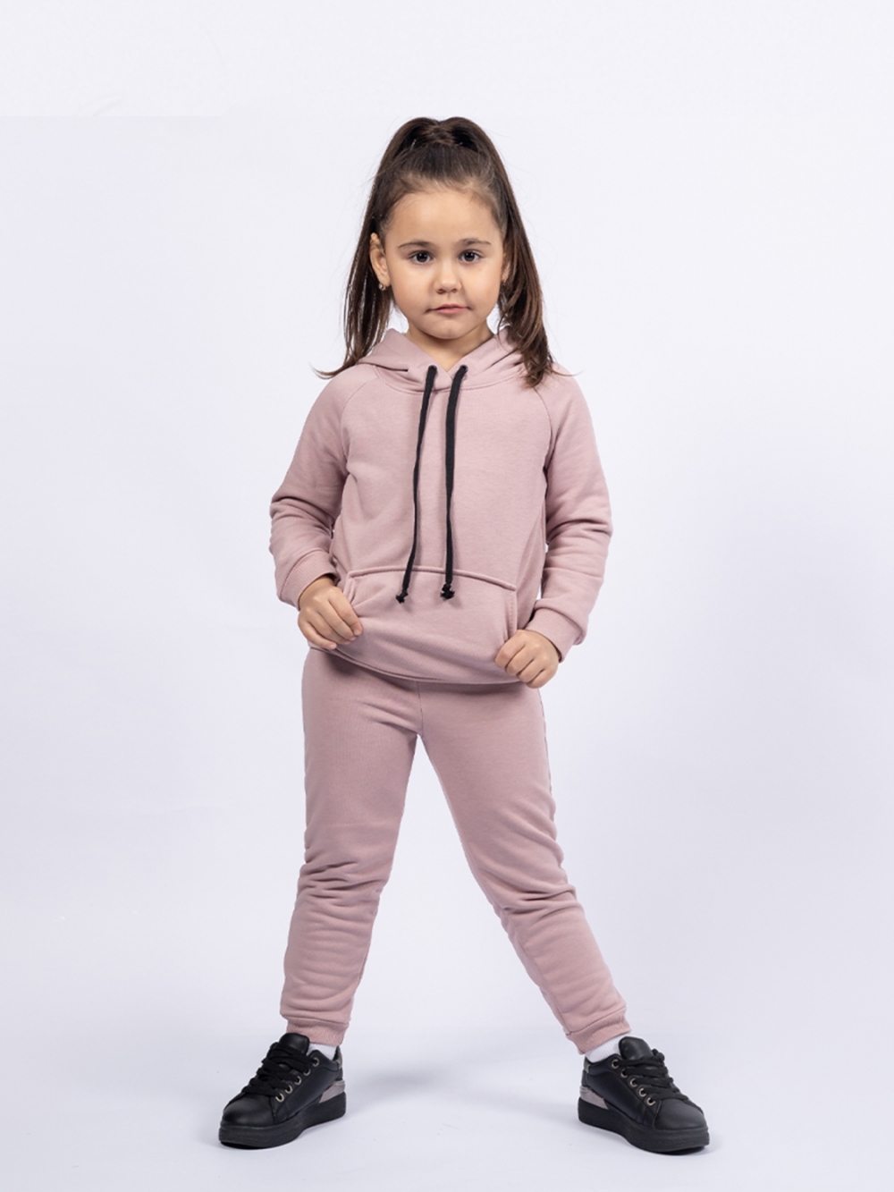 311-ПУ. Свитшот с капюшоном + Штаны, хлопок 65%, 35% ПЭ, 3-х нитка ( без начеса) пудра 98,104,110,116