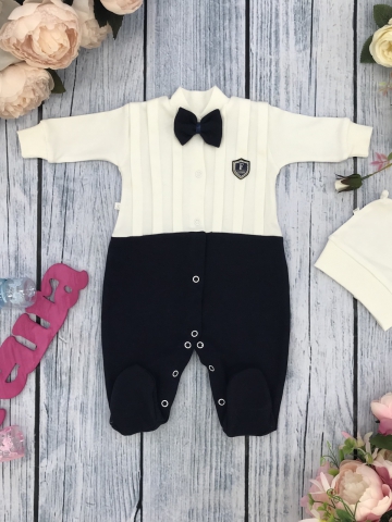 Купить оптом 273-Т.С. Комбинезон с шапкой, хлопок 100% интерлок, темно-синий 56,62 в Пятигорске