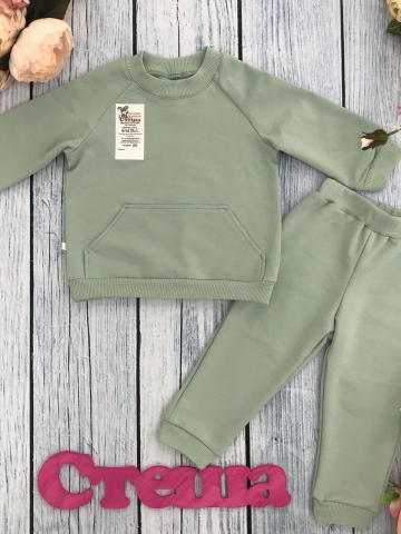 Купить оптом 312-ОЛ. Свитшот+ Штаны , хлопок 70%, 25% ПЭ, 5% лайкра, 2 нитка петля без начеса, олива 80,86,92 в Пятигорске